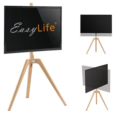 ►EasyLife STAFFELEI Tripod Holz TV-Stativ 45 - 65" Schwenkbar Höhenverstellbar ✅ - Bild 1 von 4