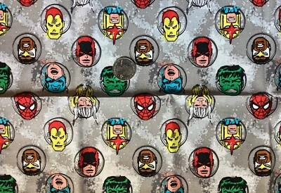 ÚLTIMA GRASA QTR 18”x22” MARVEL COMICS SUPERHÉROES CARAS EN TELA GRIS ENVÍO COMBINADO Foto 1 de 2