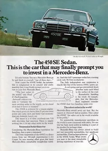 Mercedes-Benz 450 SE 1974 sedán ""Invest"" anuncio original impreso en color - Imagen 1 de 1