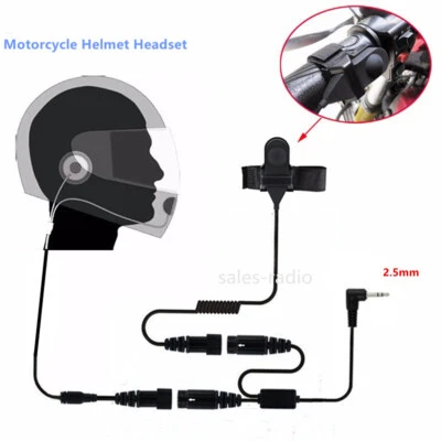 2.5mm Motorcycle Full Face Helmet Headset Earpiece Mic Motorola Talkabout Radios - Image 1 of 4