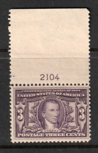 US # 325 3 ¢ Louisiana Kauf, F-VF OG NH POSTFRISCH Schild Nummer Single - Bild 1 von 2
