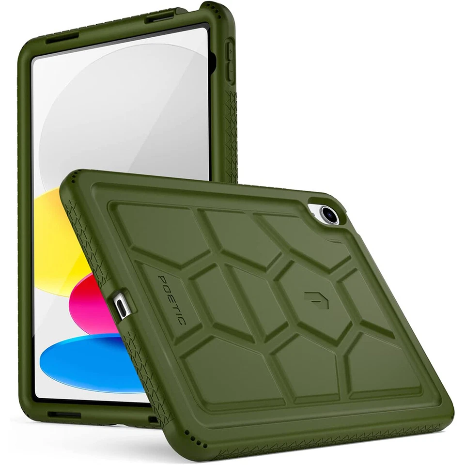 For iPad 10.9 2022 Case | Poetic Heavy Duty Silicone Shockproof Cover Green