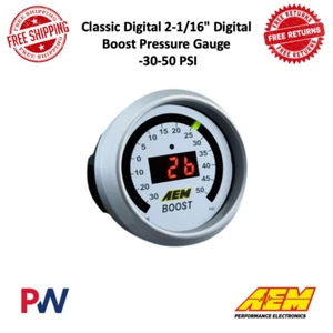AEM Electronics 30-4408 | 2-1/16" Digital Boost Pressure Display Gauge -30-50PSI - Picture 1 of 12