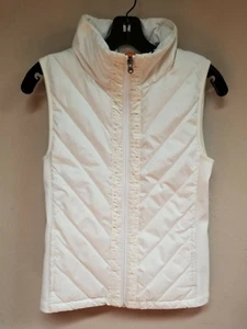 Lucy Womens Quilted Puffer Vest XS Full Zip White Packable Lightweight Outdoor - Picture 1 of 7