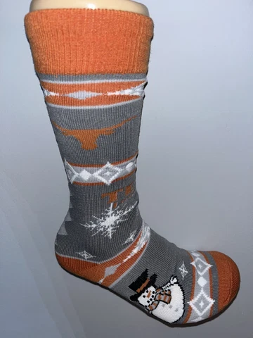 TEXAS LONGHORNS NCAA MENS LOGO WINTER PATTERN CREW DRESS SOCKS LARGE Q Cover
