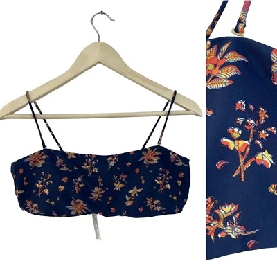 Madewell NWT Large Second Wave Spaghetti-Strap Bandeau Bikini Top Floral Reef  - Image 1 of 4