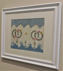 "In The Garden" - original fabric collage of flowers - Picture 1 of 4