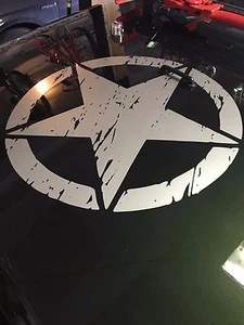 Distressed Army Star decal large 20" Vinyl military hood graphic big sticker - Foto 1 di 8