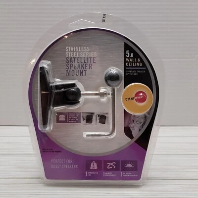 OmniMount 5.0 Wall & Ceiling Stainless Steel Satellite Speaker Mount - Black - Image 1 of 4