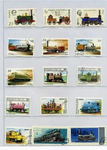 Ciad Serie Lotto Francobolli Tematici Trasporti Treni e ferrovia - Picture 1 of 1