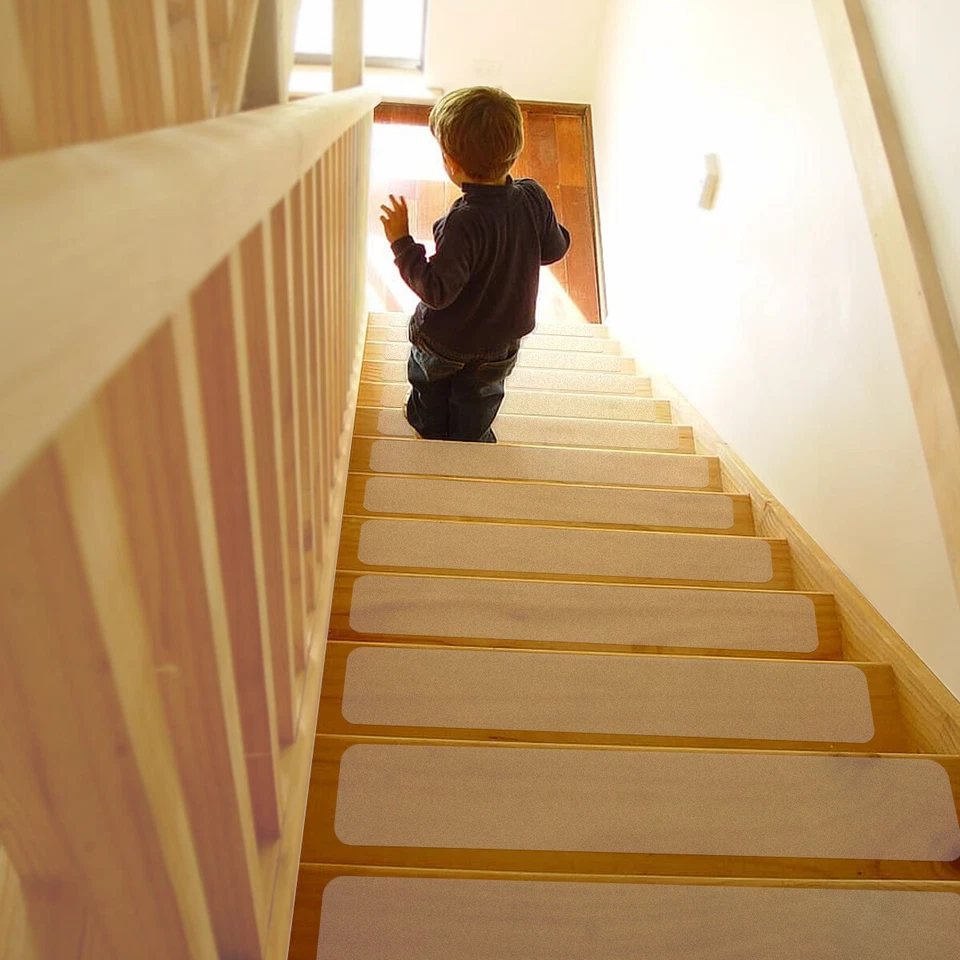 BUTIZONE 6"x24" / 6"x30" Stair Treads Non-Slip Strips Indoors Clear Safety Anti Slip Step