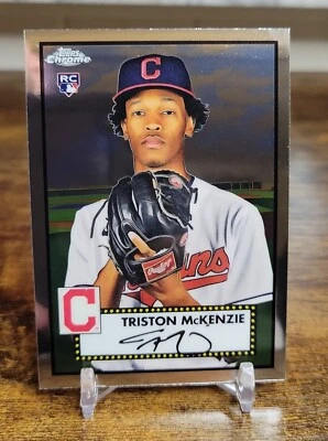 2021 Topps Chrome Platinum Triston McKenzie #8 Base Rookie Indians RC - Image 1 of 2