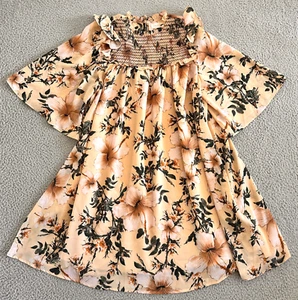 Happy x Nature Dress Large Smocked Floral By Kate Hudson Blush Pink - Picture 1 of 23
