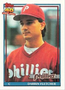 1991 Topps Baseball Darrin Fletcher Philadelphia Phillies #9