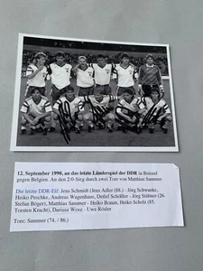 DDR 'Letzte Länderspiel 1990' WOSZ-SAMMER-BONAN-SCHOLZ signed Foto 13x18 selten - Picture 1 of 1