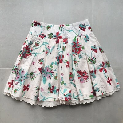 NOVA saia bordada de renda floral Forever 21 - azul, rosa, vermelho, verde - tamanho XS - Imagem 1 de 4