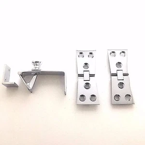 Solid Polished Chrome Counterflap Bartop Worktop Shop Counter Catch - Hinges - Picture 1 of 3