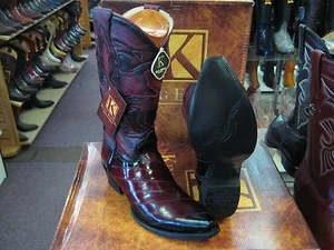 BOTA DE VAQUERO OCCIDENTAL KING EXÓTICA BORGOÑA PUNTA DE CORTE GENUINA ANGUILA EE+ 94RD0843 - Imagen 1 de 10