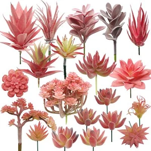 20PCS Red Artificial Succulent Plants Unpotted Faux Flocked Assortment Decor - Picture 1 of 9