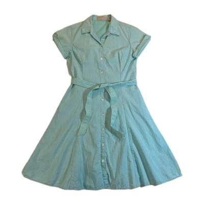 Vestido midi vintage verde azulado claro Liz Claiborne - talla 8 Foto 1 de 2
