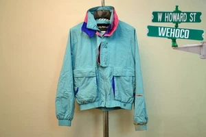 Vintage 80s Streetwear Helly Hansen Full Zip Windbreaker Teal Womens Size Medium - Picture 1 of 11