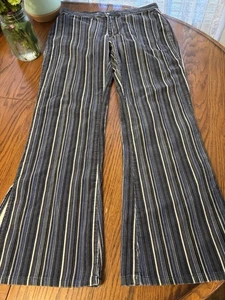Pantalones acampanados de pana a rayas sin límites de colección hippie grunge para mujer 33x31 - Imagen 1 de 6