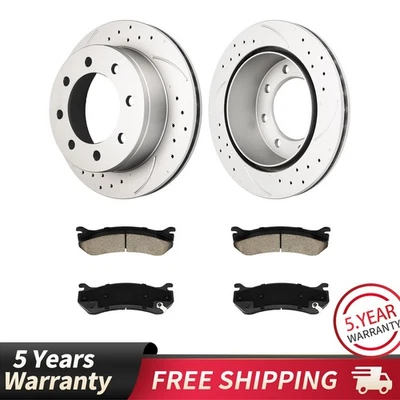 Rotores ranurados perforados traseros almohadillas de cerámica para GMC Sierra 2500HD 01-10 4PR3500001 Foto 1 de 4