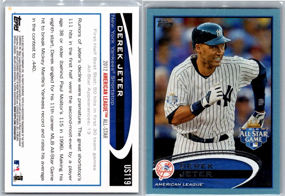 2012 Topps Derek Jeter ASG Blue Parallel US119 - Image 1 of 1