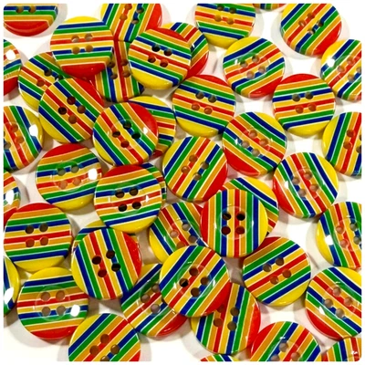 20 o 40 Botones Arco Iris 13mm Costura Plástico Arco Iris Raya Foto 1 de 2