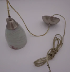 Elk Lighting Pierra 1-light Pendant  Brushed Nickel Creme Lilac Swirl Glass - Picture 1 of 8