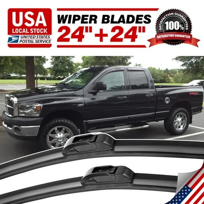 FOR 02-08 DODGE RAM 3500 Genuine Original Front Windshield Wiper Blades 24"&24" — 第 1/4 张图片