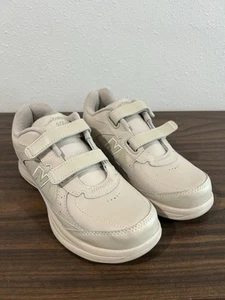 New Balance 577 Walking Shoes Womens 8 B Beige Tan Leather Sneaker Hook & Loop - Picture 1 of 11