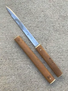 Cuchillo espada vintage RELA Schering con abrecartas funda de madera hecho en Japón - Imagen 1 de 14