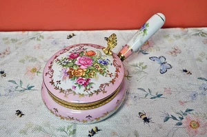 Mayordomo silencioso vintage Norleans Crumb Catcher - rosa/dorado con patrón floral - Imagen 1 de 9