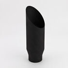 All Matte Black Angle Cut 4" Exhaust Tip 3" Inlet 304 Stainless Steel 12" Long