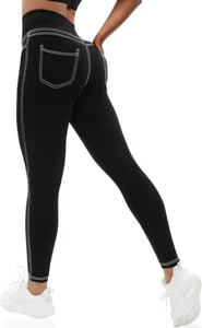 VOOVEEYA Curvy Womens Leggings, High Waisted Yoga Pants, 3XL, Black - Picture 1 of 6