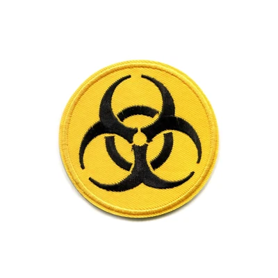 Aplique hágalo usted mismo para letrero químico de riesgo biológico bordado hierro en parche Foto 1 de 2