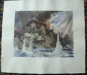 A LA GLOIRE DE NOTRE PAVILLON~N°20~COMBAT du "BOUVET"-1915~Ch. FOUQUERAY~P.O.M. - Picture 1 of 2