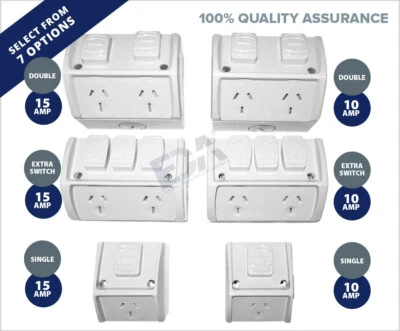 Weatherproof Power Point Outlet Socket Waterproof Outdoor External GPO - image 1 of 4