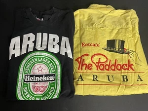 Vintage Heineken Aruba T Shirt Lot Bundle Men’s Size Medium The Paddock Aruba - Picture 1 of 12