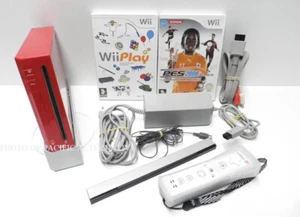 Nintendo Wii Konsole Rot + Spiel PES 2008 wiiPlay + Wiimote Controller Komplett #07 - Bild 1 von 8