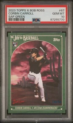 2023 Topps X Bob Ross The Joy of Baseball Corbin Carroll SAP GREEN /75 PSA 10 RC - Image 1 of 2
