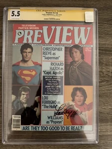 1979 Lou Ferrigno SIGNED Preview #V3 #8 Magazine CGC 5.5 - Picture 1 of 5