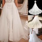 Train de jupe détachable pour robes de mariée tulle dentelle 4 couches blanc ivoire personnalisé