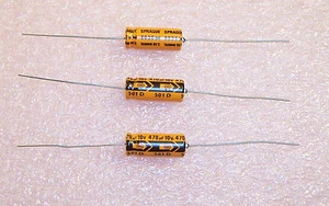 QTY (200) 470uf 10V AXIAL ALUMINUM ELECTROLYTIC 501D477M010MN6BSB SPRAGUE - Picture 1 of 2