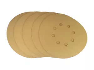 Discos de lijado de agarre de gancho y bucle dorado de 6" x 8 agujeros (paquete de 25, grano de 100) - Imagen 1 de 3