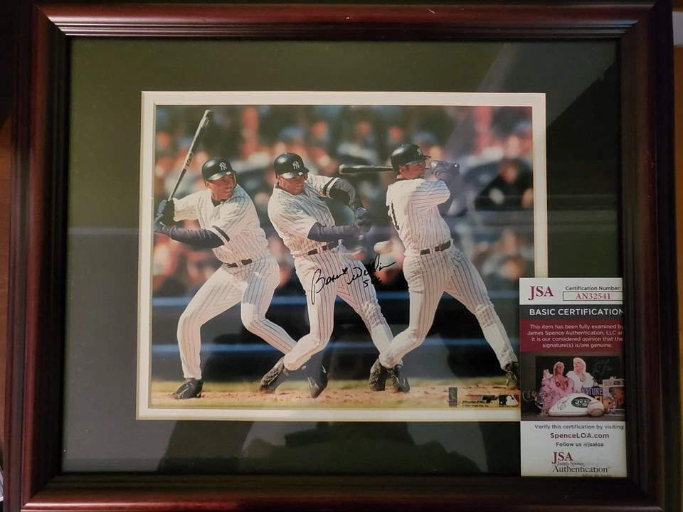Bernie Williams NY Yankees Autograph Matted & Professionally Framed  JSA COA - Image 1 of 1