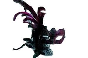 Hot Pink Net Dot Fancy Lady Feather Flower Masquerade Party Mardi Gras Mask - Picture 1 of 1