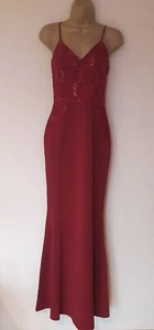 Quiz dunkelrotes Abendkleid Neu! Pailletten langer Riemen Abschlussball Hochzeit - Bild 1 von 11