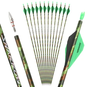 6/12 X 30'' Archery Arrow Pure Carbon Spine 340 ID6.2mm Bow Hunting Shooting - Picture 1 of 26